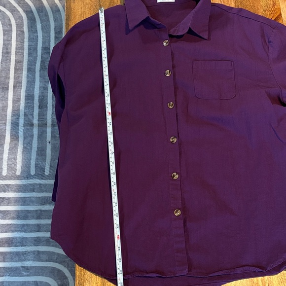 Women's Purple and Blue Button Down Shirt - Picture 9 of 13